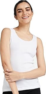 Enamor Sleeveless Scoop Neck Regular Length Tank Top For Women - Relaxed Fit, Soft and Breathable Cotton - E025