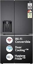 LG 630 L, 3 Star, Frost-Free, Double Door, Door Cooling+, Hygiene Fresh+, Smart Inverter, Wi-Fi Convertible Side By Side Refrigerator with AI ThinQ (GL-L257CMC3, Matt Black, Ice & Water Dispenser)