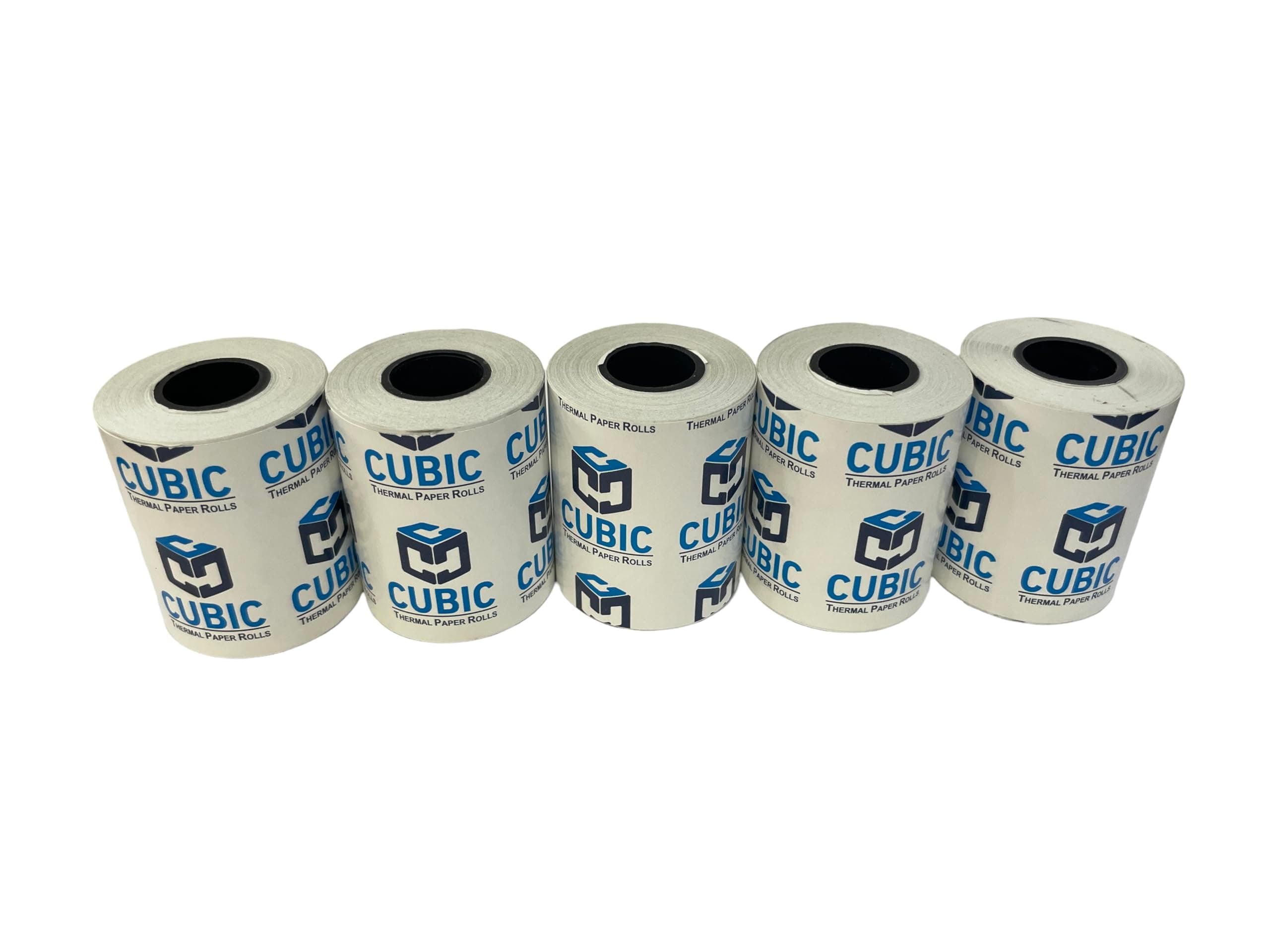 Cubic 57mm x 25m (2 Inch) Thermal Paper Rolls – 55 GSM (Pack of 5) | POS Billing Rolls for Receipt Printers – 45mm Core