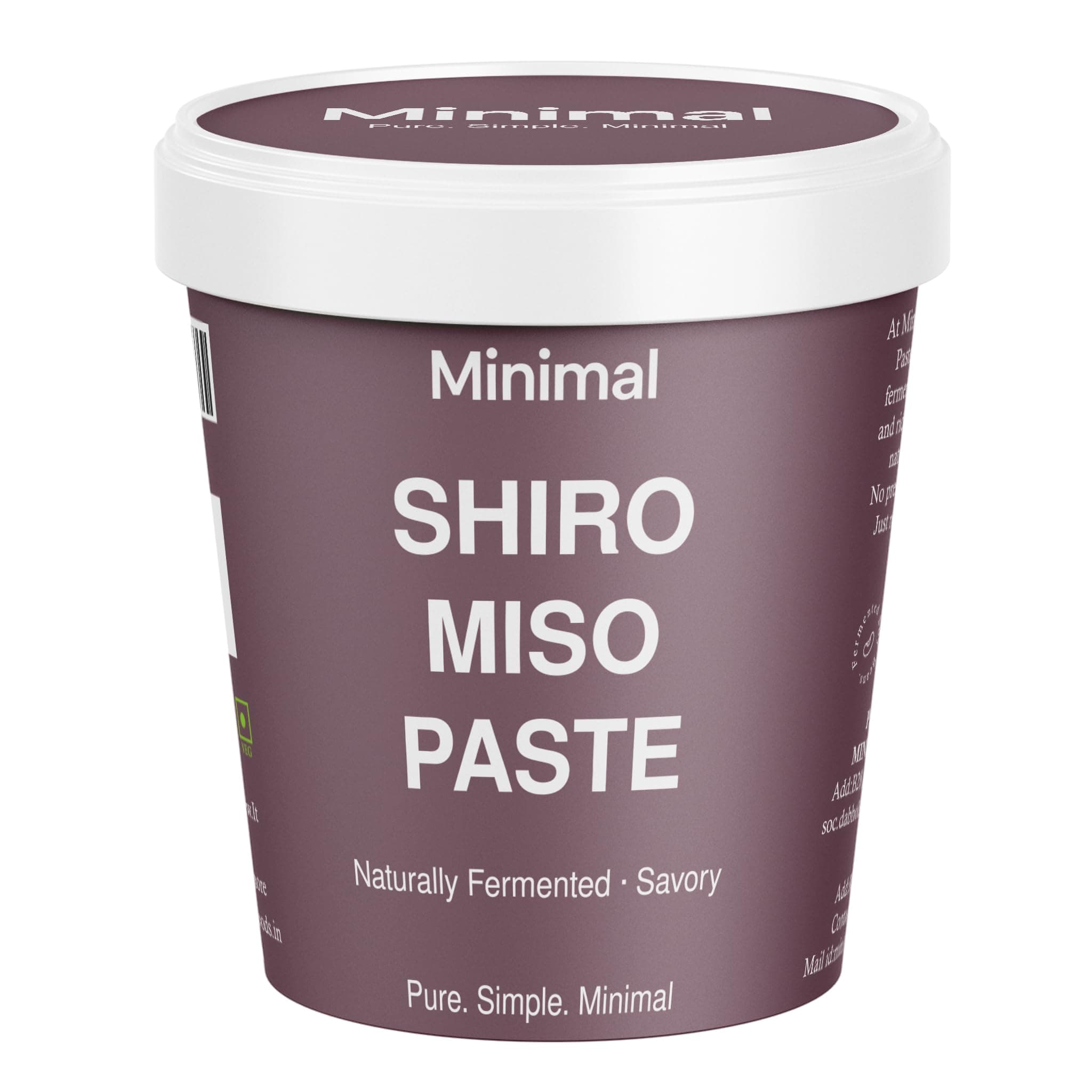 Minimal Shiro Miso Paste 250g | Light Miso | Fermented Soybean Paste | Preservative-Free | Umami Rich | All Natural Sweet Light Flavor