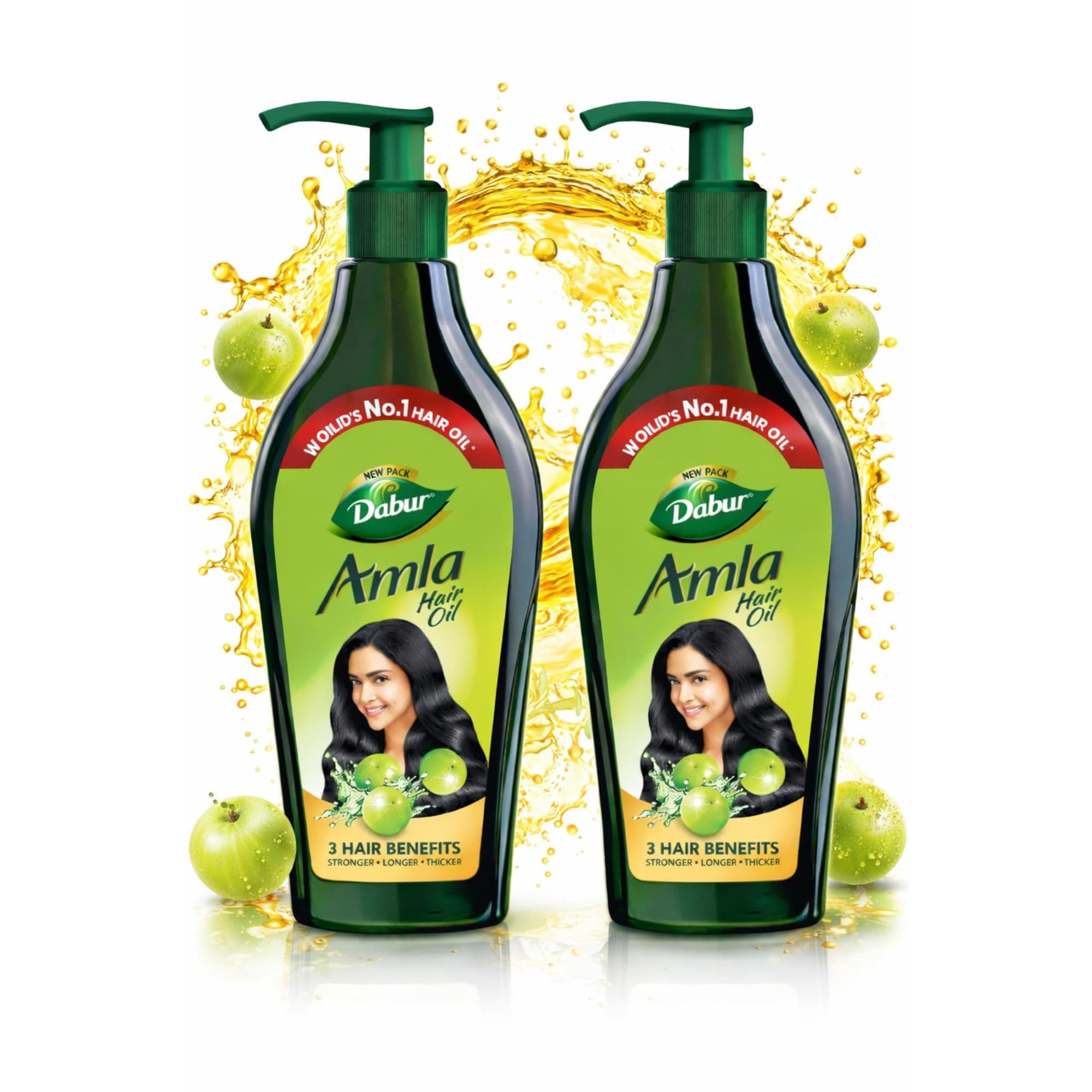 Dabur Amla Hair Oil - 1100ml (550ml x 2) | For Strong, Long and Thick hair | Nourishes Scalp | Controls Hair Fall, Strengthens Hair & Promotes Hair Growth