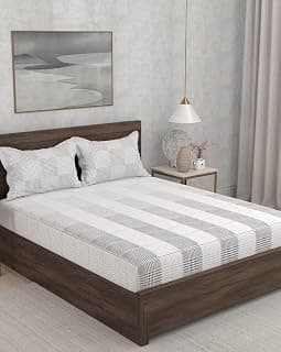 Portico New York Super King Size Flat Bedsheet with 2 Pillow Covers Cadence 19