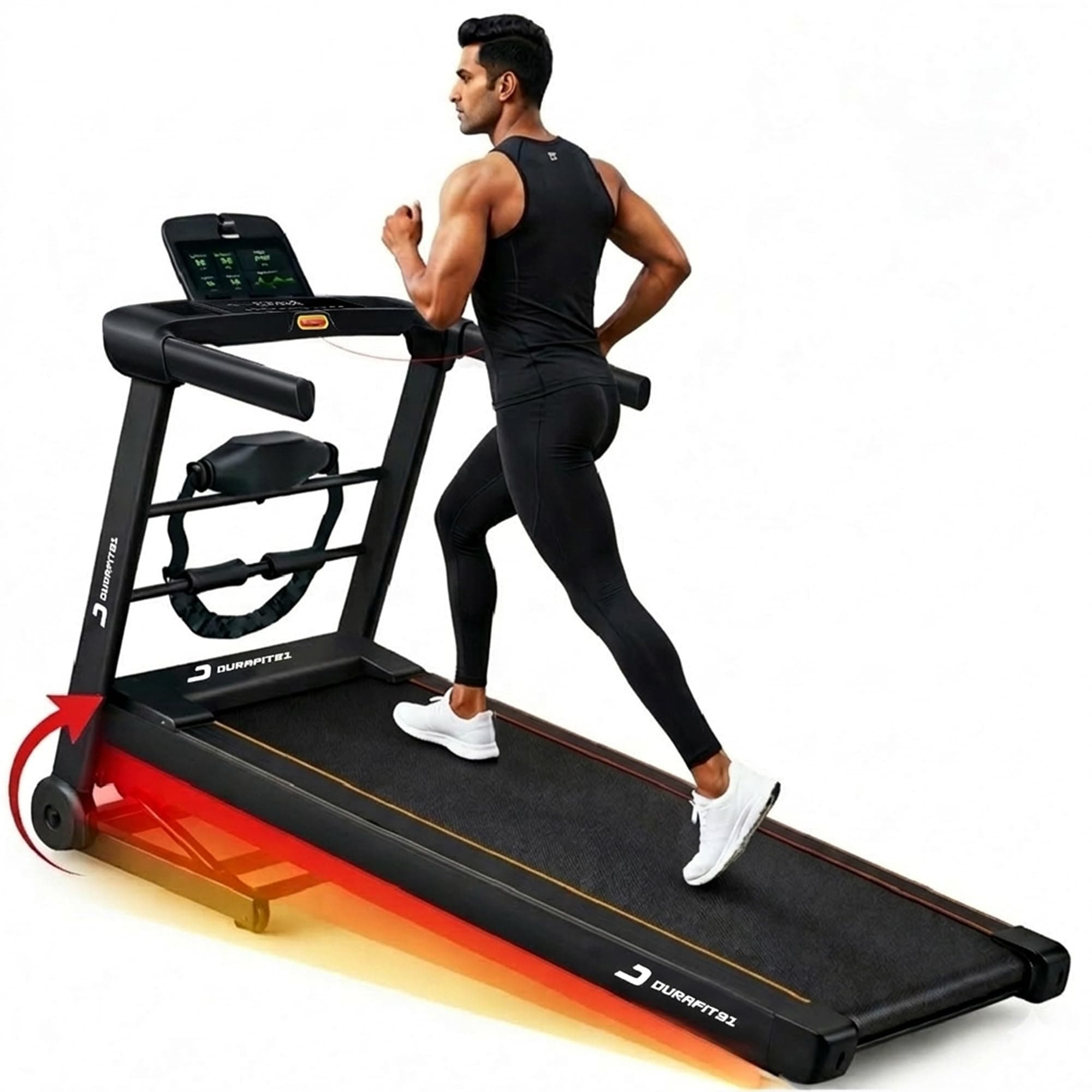 Durafit91™ Ace Pro Multifunction 4.5 HP Peak BLDC Motorized Treadmill | 20 Level Auto Incline | 16 Km/Hr Max Speed | 120 Kg Max User Weight| Bluetooth Speaker | Wynd app | Home use