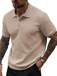 GRECIILOOKS Textured Polo T-Shirt for Men | Premium Jacquard Collared Cotton Blend Polo | Smart Casual & Formal t Shirt for Men | Stylish t Shirt for Mens for Office, Party & Everyday