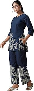 Pinkmint Women's Pure Cotton Co Ord Set l Kurta Sets for Women |Kurta Sets| Printed Kurta with Pant l Stylish Pocket & 3/4 Sleeve Women Co-ord Set (Avaiable in Plus size)