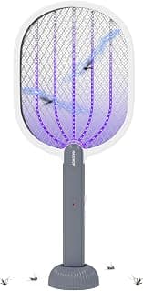Halohop Mosquito Bat with UV Light Lamp, 2 in 1 Mosquito Racket USB Rechargeable - Bug Zapper Electric Fly Swatter with Base Stand - Mosquito Killer Lamp with Lithium-ion Battery