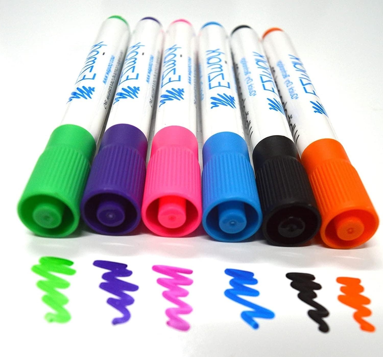 Ezmark - Multi Colour Whiteboard Marker or Dry Erase Marker or Temporary Marker (Pack of 6)