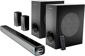 ZEBRONICS Juke bar 9550 pro 5.2 Soundbar (625 Watts), Dolby Audio, Dual Wireless Subwoofer & Wired Satellite, BT v5.3, HDMI ARC, Optical, Powerful Bass, RGB LED Lights, Wall Mountable, Silver