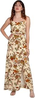 Zink London Women's Cream Floral Print Fitted Strappy Top