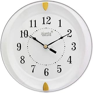 Ajanta Ajanta Step Movement Plastic Analog Wall Clock for Home/Office/Bedroom/Living Room/Kitchen (White, 7 Inches)