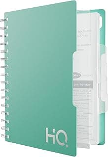 Navneet HQ | Five Subject Spiral Wiro Bound Notebook|14.8x21 cm |Single Line |300 Pages | Mint Green