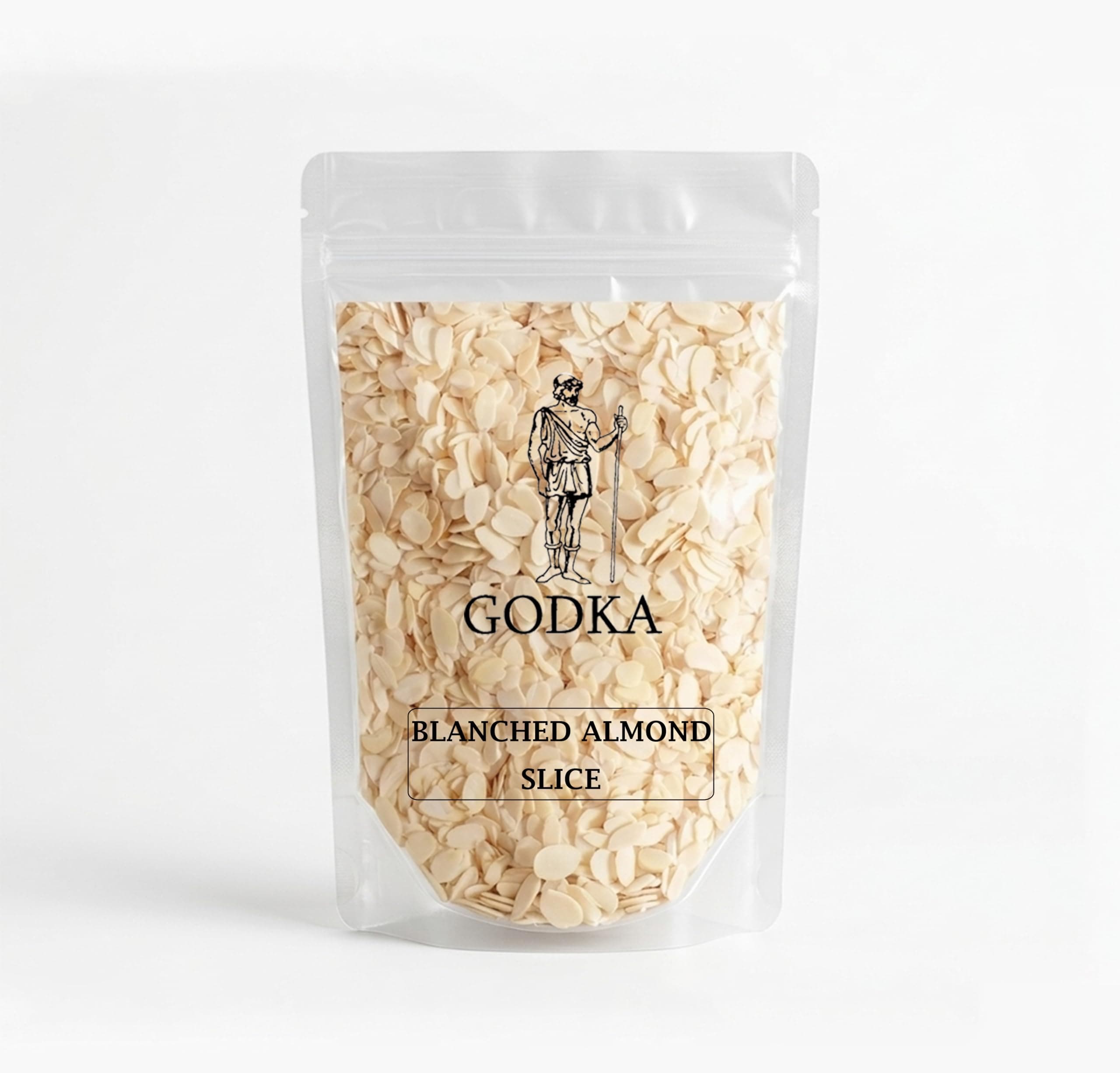 Godka Blanched Almond Slices/Sliced Blanched California Almonds (Without Skin)/Almonds Flakes(Perfect for Garnish,Baking & Salads),500 g
