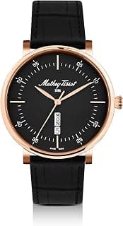 Mathey-Tissot Swiss Made Monsoon Day-Date Quatrz Black Dial Analog Watch for Men - H7918PLN