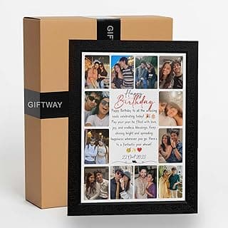 Personalised Photo Frame with 10 Custom Images & Text, Gift for Birthdays, Anniversaries, and Special Occasions for Men, Women, Friends, Husbands, Boyfriends, and More - 9 * 12 Inch