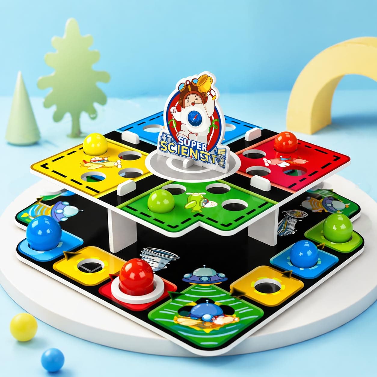 Goyal’s Super Chess Ludo Battle 3D Aeroplane Chess | Space Theme Strategy Board Game for Kids & Family | Multi-Layered Flying Chess Game | Floor Puzzle & Brain Development Toy