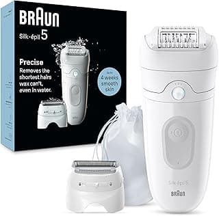 Braun Silk-epil 5 Epilator, Hair Removal Device, Women Shaver & Trimmer, Wet & Dry, Includes Shaver Head & Trimmer Comb, SE5-041, Grey
