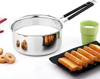 Vinod Stainless Steel Royal Saucepan | 18.5 cm Diameter | 1500 ml Capacity | 18G & 1.5mm Thickness | Even Heat Distribution | Induction & Gas Compatible | Multi-Purpose Cookware