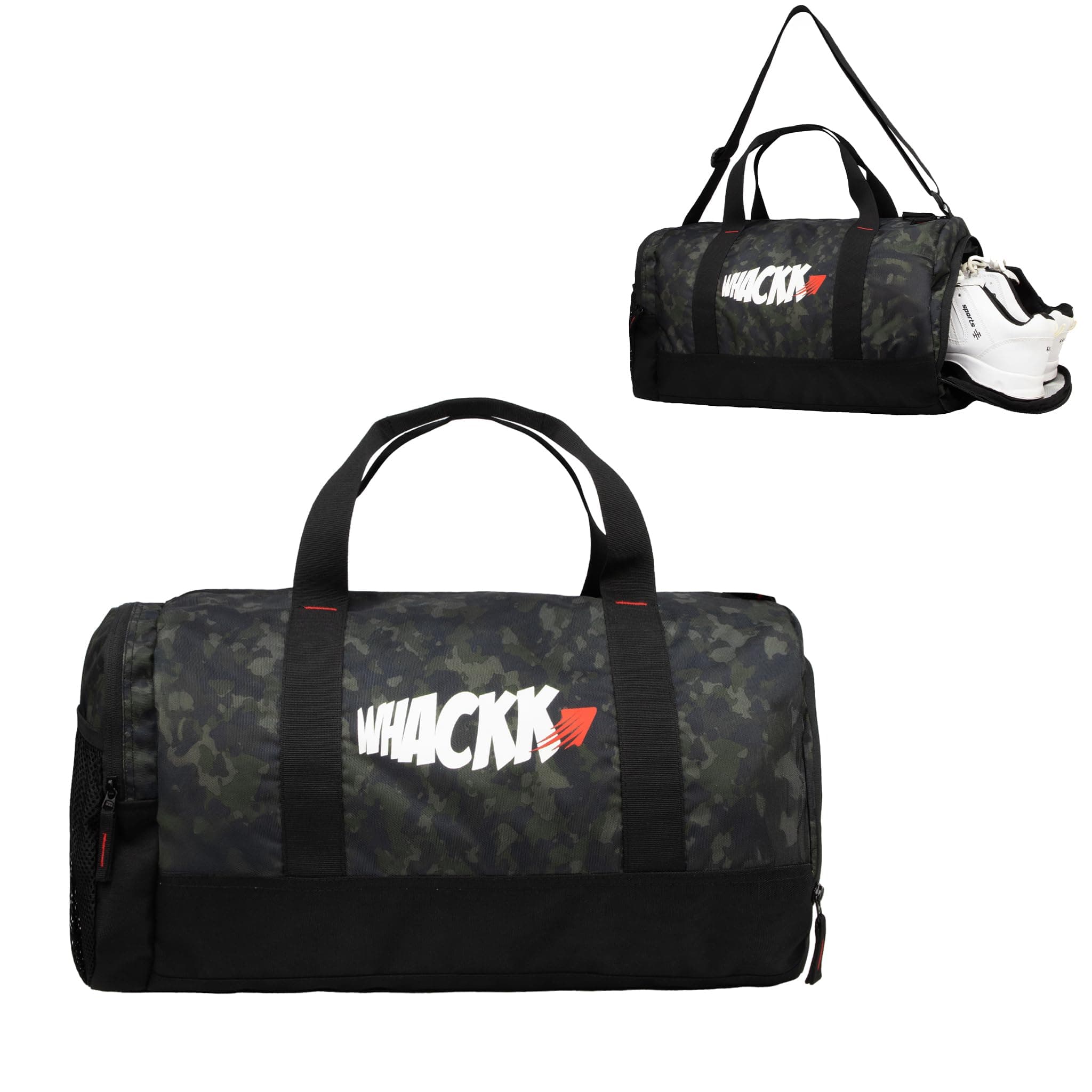 Whackk Cardio Wild Moss 31L Gym Duffle Bag|Separate Shoe Pocket|Dry Wet Pocket|Multipurpose Carry Bag|Adjustable Strap|Lightweight Sports Kit|Unisex Bag|Fitness/Workout/Training/Sports/Travel