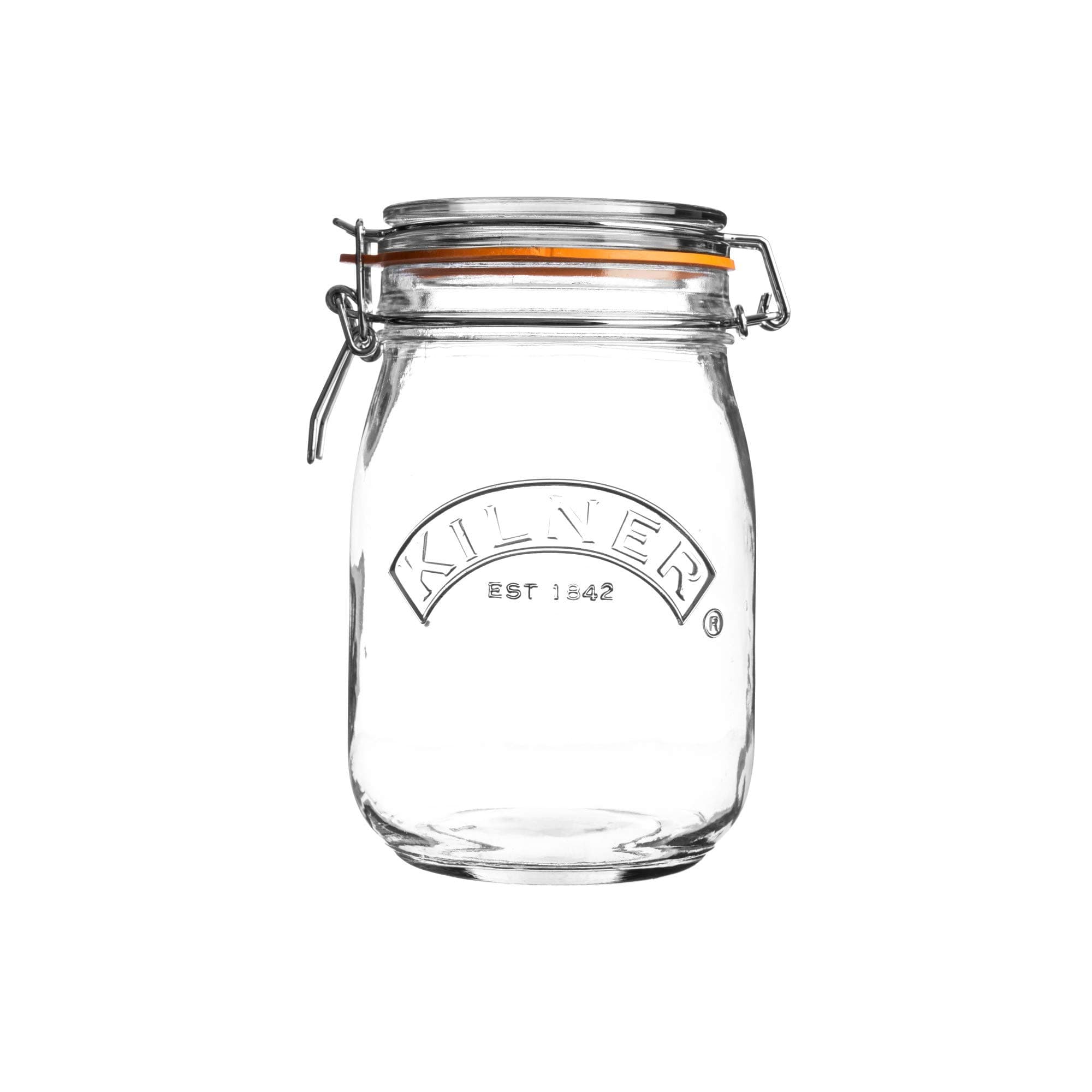Kilner Round Clip Top Glass Jar 1 Litre, Airtight Food Storage Jar | Borosilicate Clear Glass, Secure Clip Top, Airtight, Round, Reusable