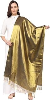 Fashily Solid Silk Plain Dupatta | Shiny Jari Dupatta | Length 2.25m
