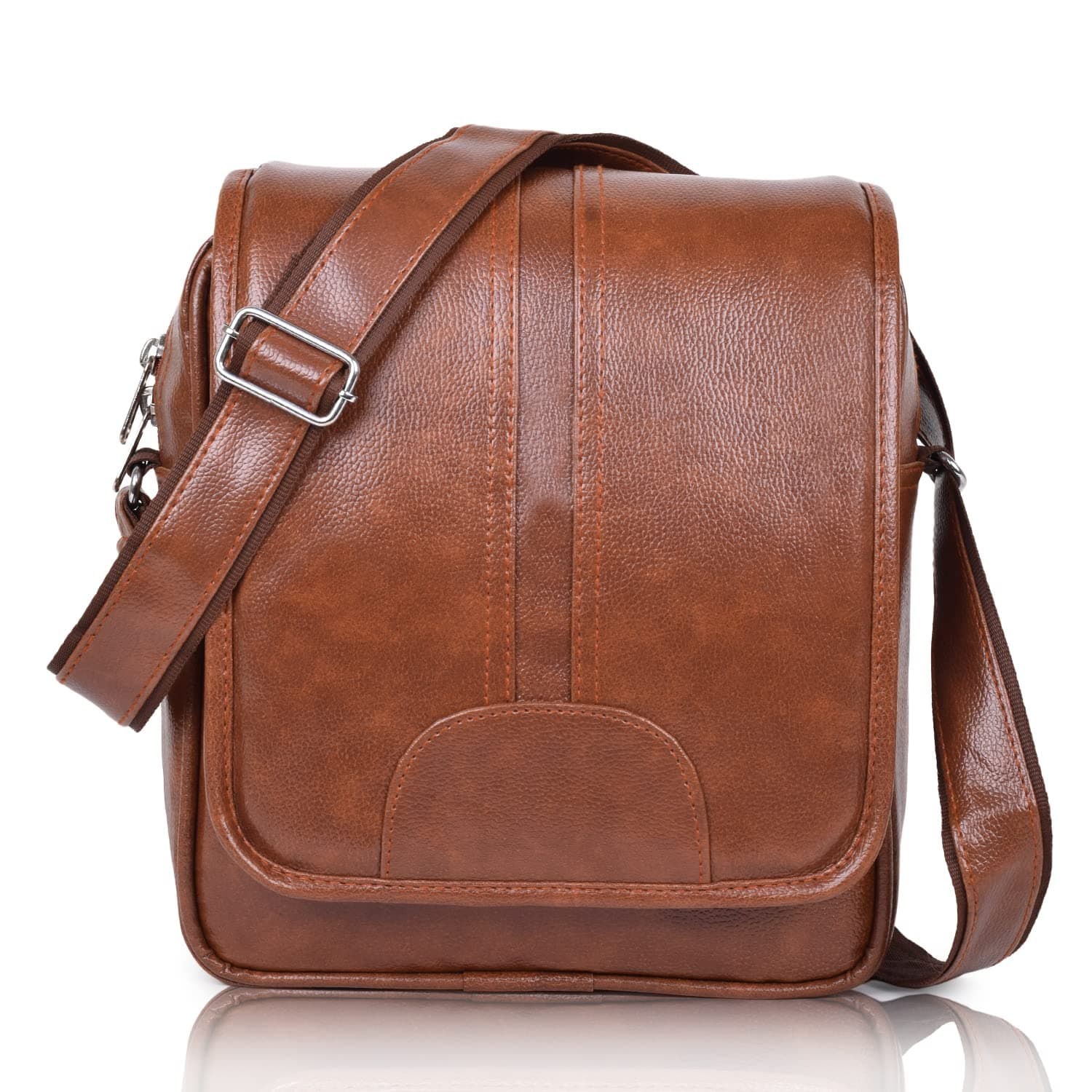 Martucci PU Leather Sling Bag for Men & Women – 7L Crossbody Shoulder Bag | Stylish Messenger Bag for Travel, Office, Business & Daily Use | Adjustable Strap One Side Bag