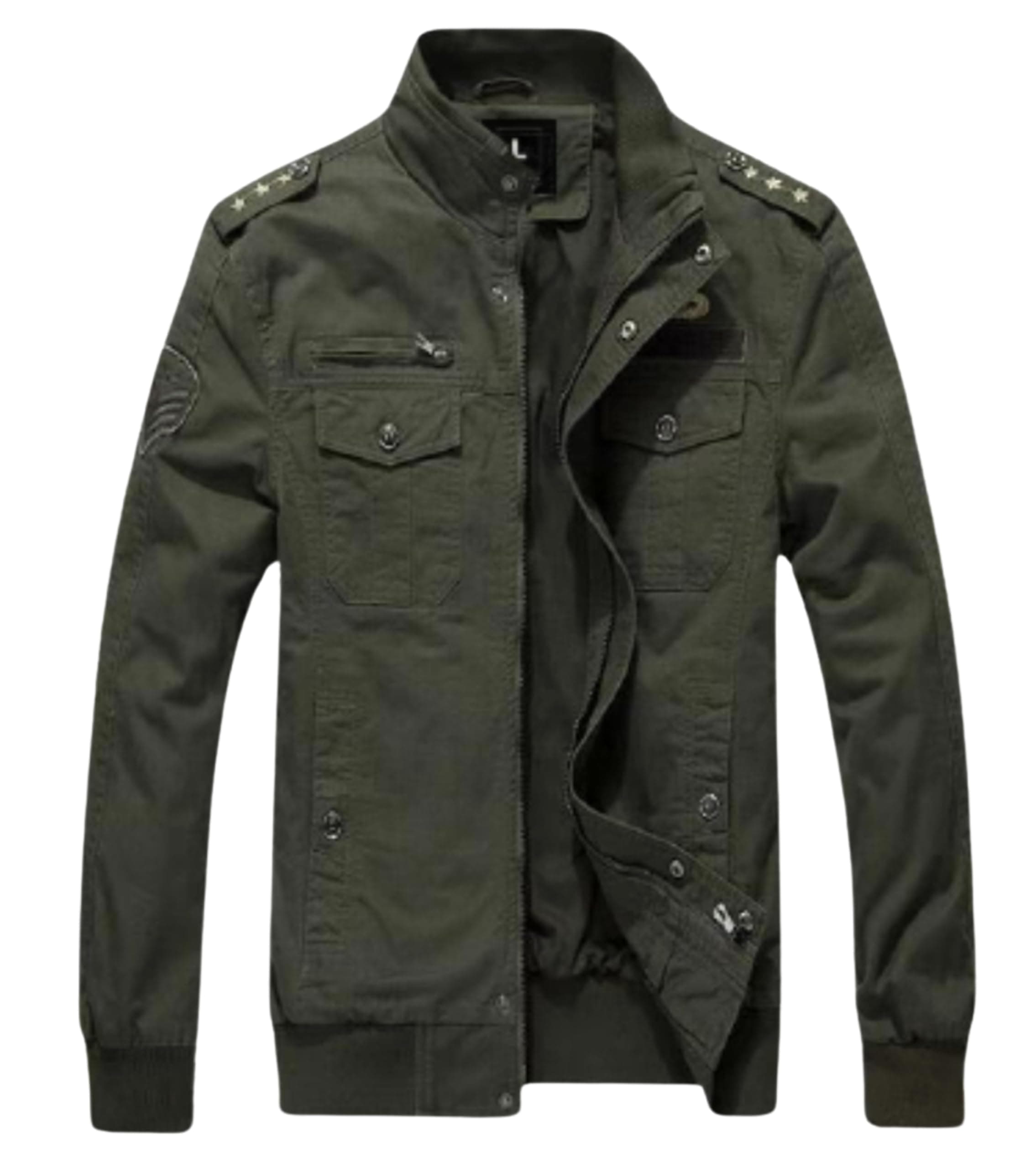 L'MONTE Men's Imported Military Style Cotton Cargo Jacket with Polyester Lining, Windproof and Warm Casual Outdoor Coat – Perfect for Early to Late Winter