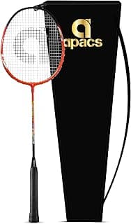 Apacs Rally 313 Badminton Racket with Full Cover | Agile Technology | Stable T-Joint Design | Pre-Strung | Red Black
