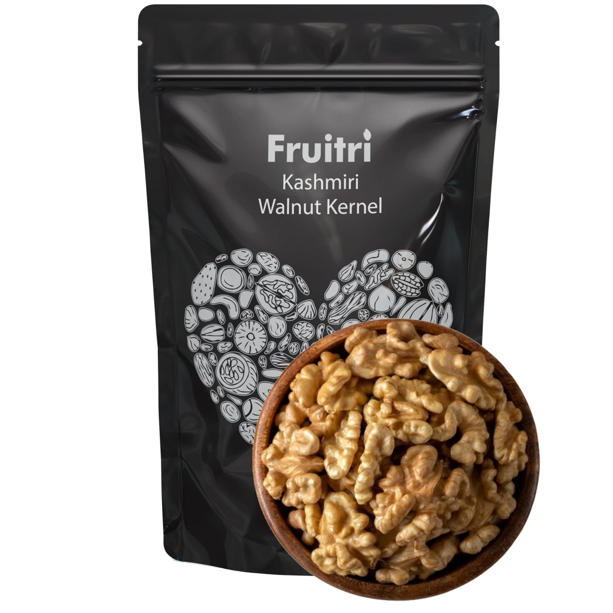 Fruitri Kashmiri Walnut Kernels 1kg, Premium, Fresh, Natural, Akhrot Giri Without Shell, Crunchy, Omega-3 Rich, Perfect for Snacking, Baking, Cooking