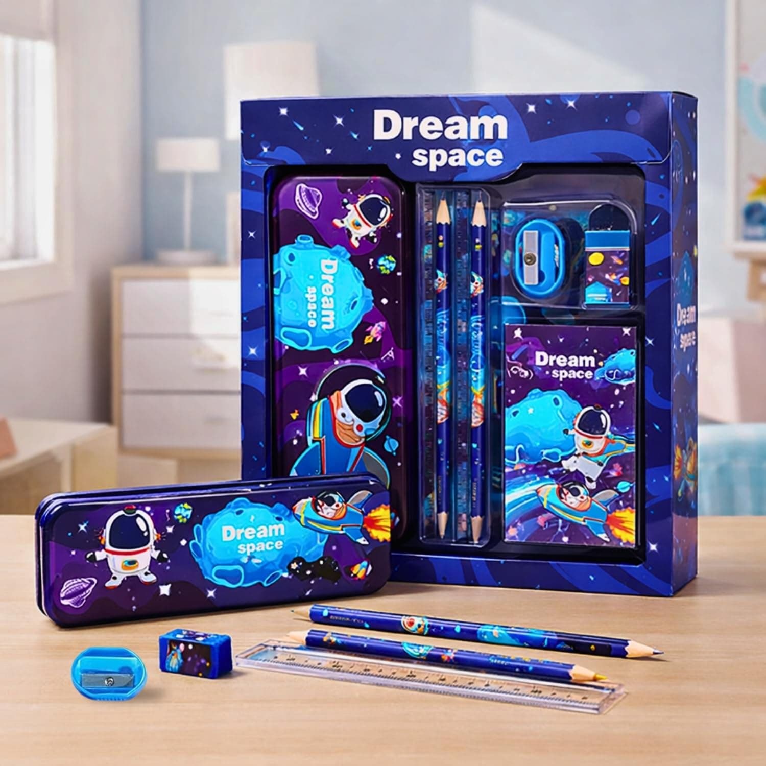 Toy Imagine Space Theme Stationery Set for Kids | 12-Piece Stationary Kit for Boys & Girls Age 3-15 Years - Return Gifts -School Supplies & Learning Gift for Kids