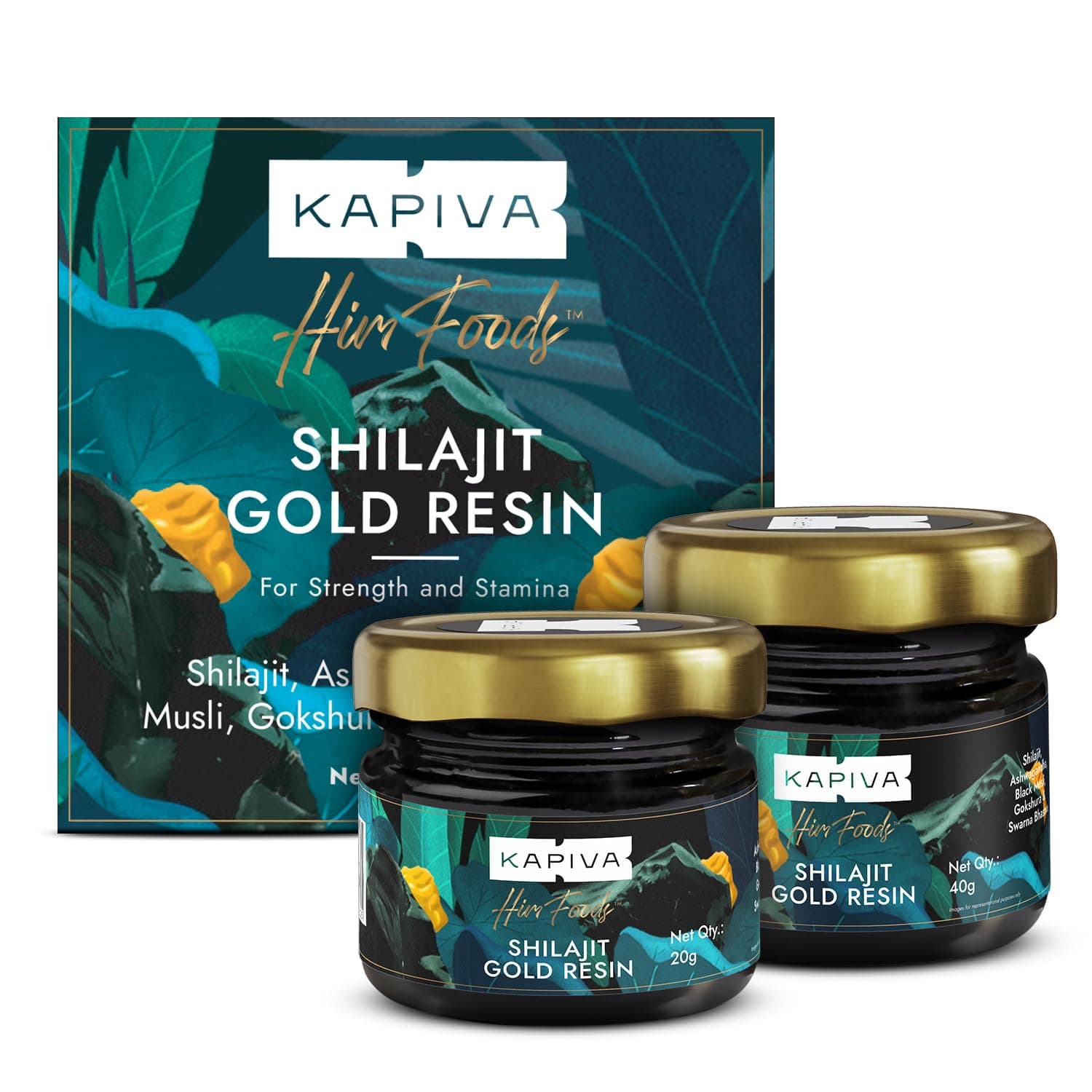 Kapiva Shilajit/Shilajeet Gold Resin Combo Pack (20g + 40g) | 500mg/Serving | 120 Total Servings | Boost Muscle Growth & Stamina | Contains 24 Carat Gold | 100% Ayurvedic | Super Saver Pack