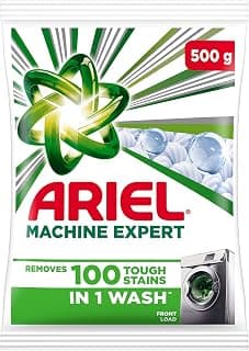 Ariel Matic Detergent Powder Front Load - 500 g | Removes 100 Tough Stains in 1 wash | Specially Designed for Washing Machines | Fresh Fragrance
