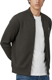 DAMENSCH Winter Jacket For Men, Textured Zipper Sweatshirt For Man, Shape and Colour Retaining ReNEWd Ottoman Zip Bomber Jacket