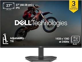 Dell SE2726HG 27" (Smartchoice) FHD Gaming Monitor | 240Hz Fast IPS | 0.5ms Response | AMD FreeSync Premium | HDR10 | 99% sRGB | Eye Comfort Certified | HDMI 2.1 & DP 1.4 Ports | Tilt Stand | Black