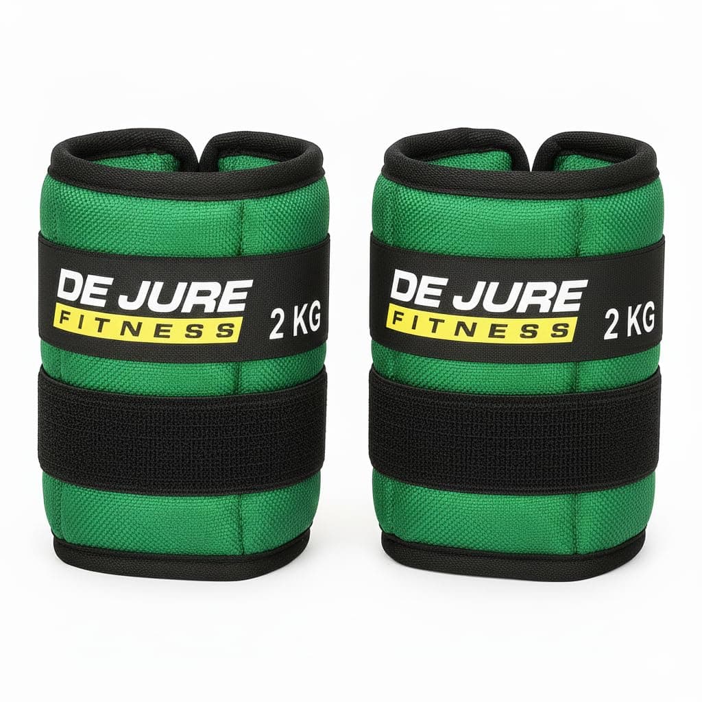 De Jure Fitness Adjustable Ankle & Wrist Weights Pair (2KG x 2) for Men & Women | Strength Training, Walking, Running, Workout, Yoga | Comfortable, Durable | Green – 4KG