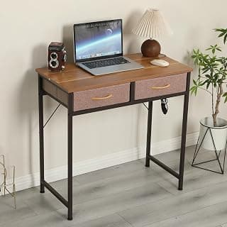 Amazon Brand - Umi Computer Desk with 2 Fabric Drawers, Study Table, Makeup Dressing Table, Multipurpose Workstation for Living Room, Home, Office, Small Spaces (80x40x77cm)