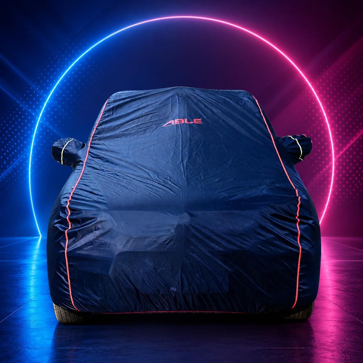 Able Parashuit Blue WR Water Resistance Car Body Cover with Mirror Pockets and Driver Door Zipper Compatible for Maruti Alto K10 Type-II (2022 to Till Now Model)