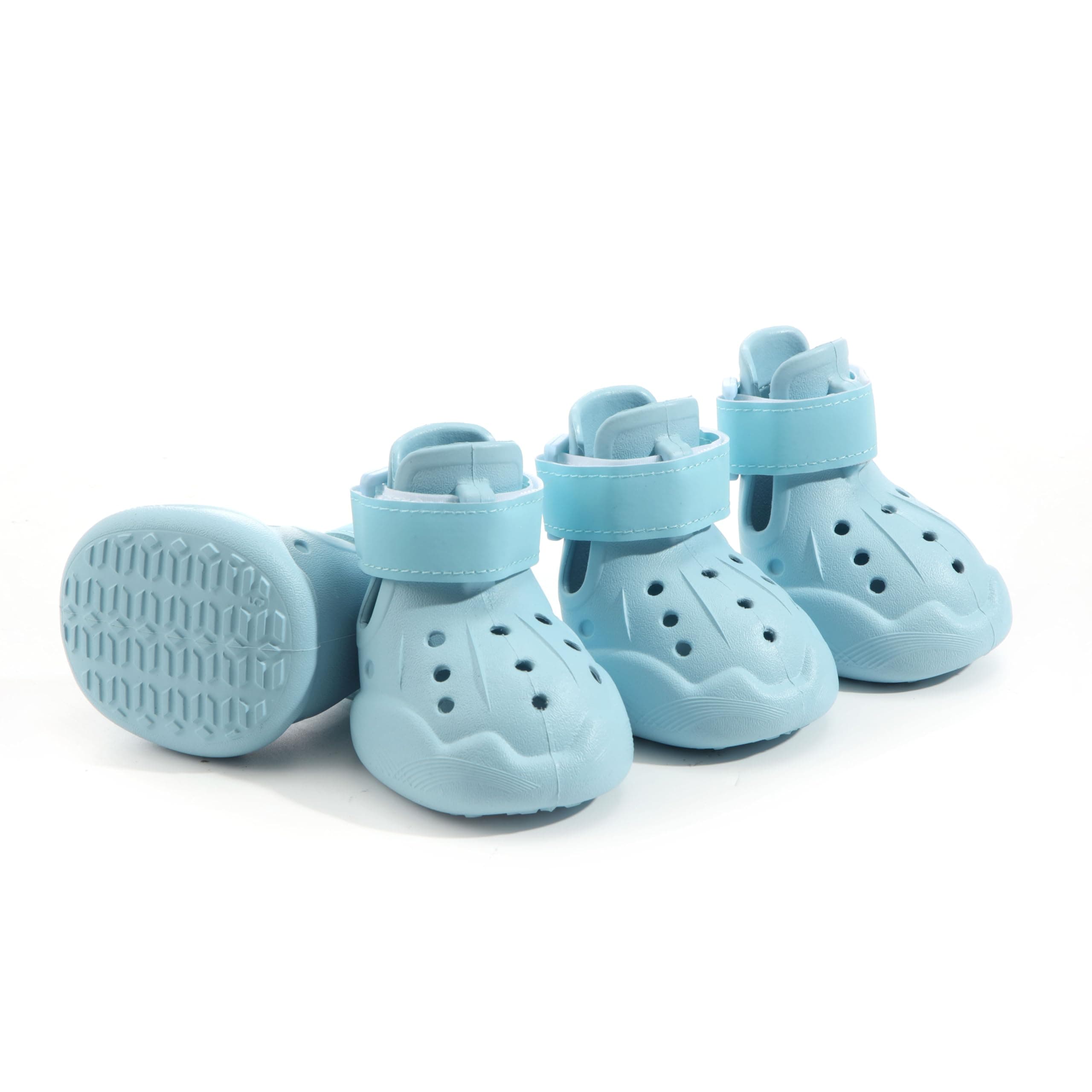 PETZ R US Anti Skid Paw Protector Dog Boots for Hot Summer for Maltese | Waterproof Eva Pet Shoes Anti-Slip | Soft & Lightweight Dog Footwear - Size 6 - Blue