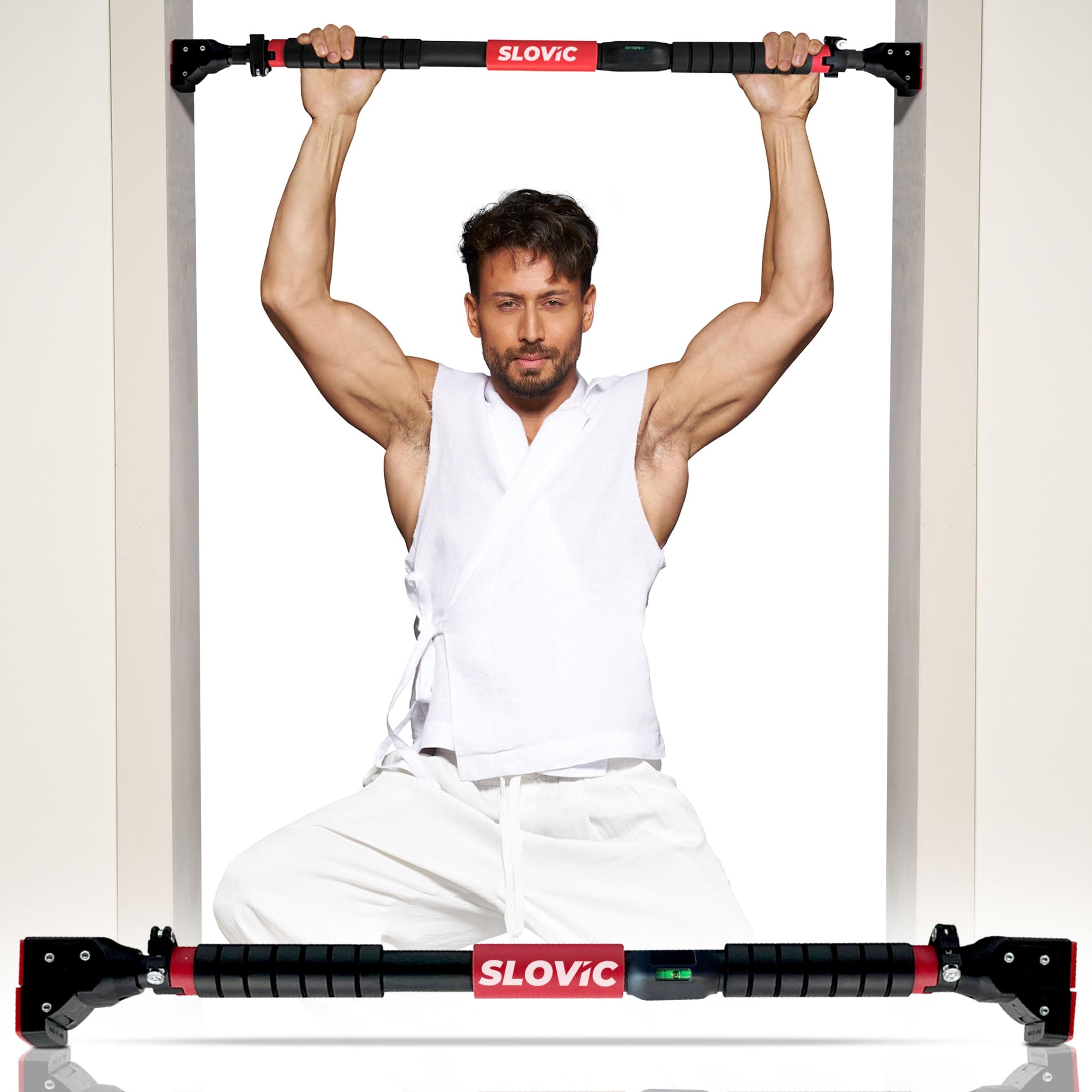 Slovic Pull up Bar for Home for Kids & Adults [200 KG] | Pullup Bar for Homes with Anti-Skid Grip | No-Drill Installation Pull up Bar for Homes Workout | Gym Equipment for Home Workout (72-110 CM)
