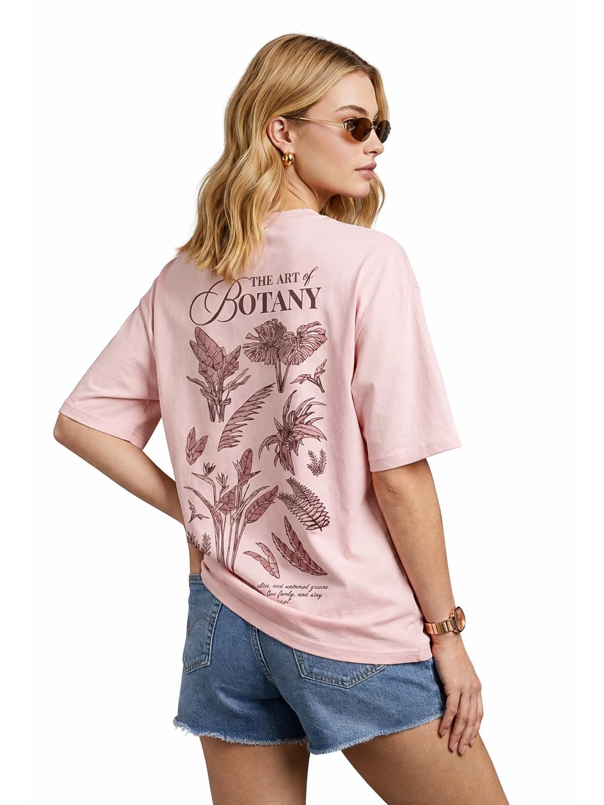 JUNEBERRY® Women’s Oversized Graphic T-Shirt Retro Floral & Vintage Aesthetic Print, Loose Fit Casual Streetwear Tee, Trendy Baggy Style, (Sizes S–2XL)