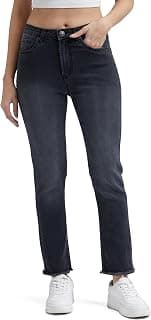 INKD Women's Slim Fit Jeans - Mid-Rise| Stretchable | Enzyme Wash | Classic 5 Pocket Styling | Jeans for Women (Available in Plus Sizes)