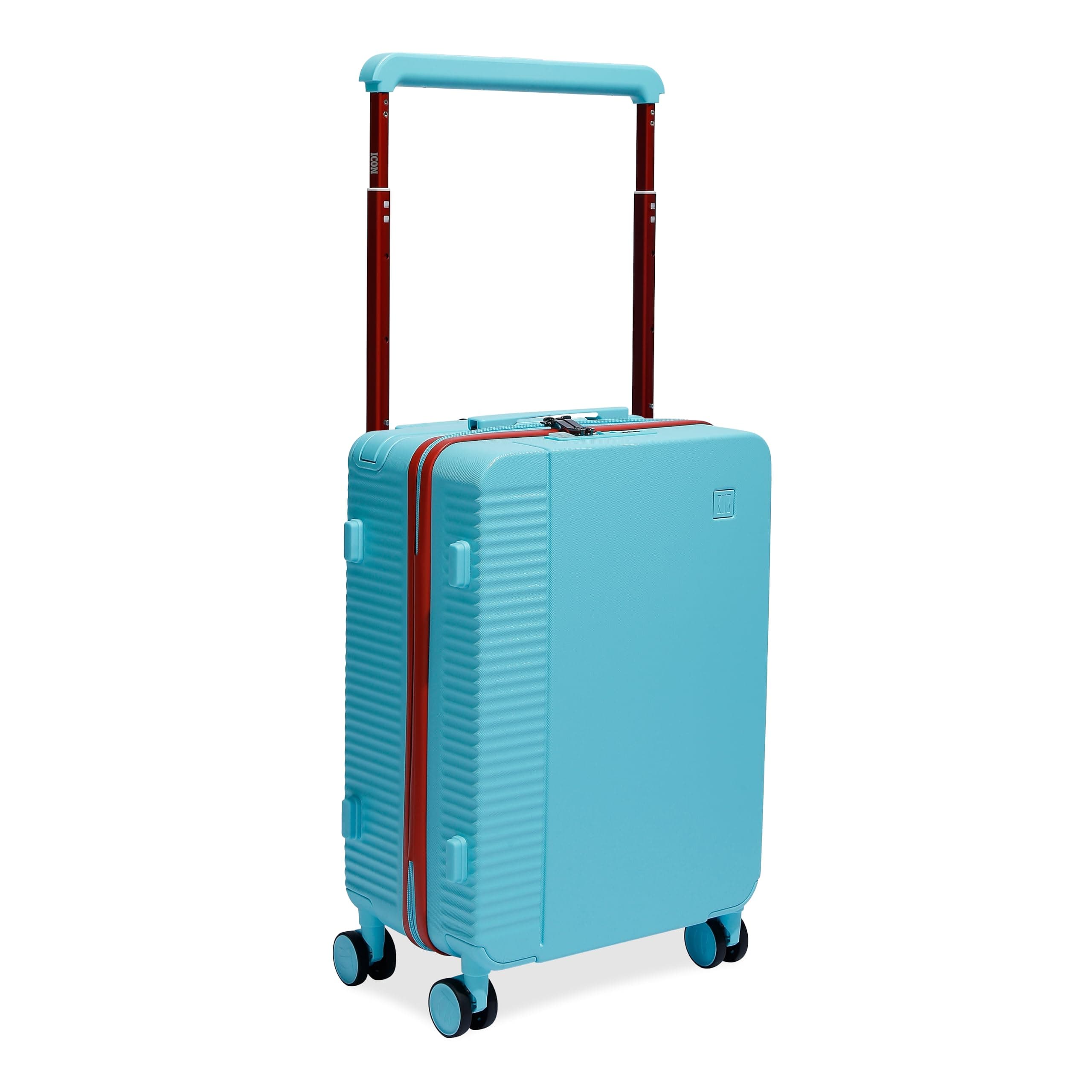 ICON - Signature Polycarbonate (PC) Hard-Sided Cabin Suitcase, 54 CMS, 20 Inch, 40 litres | Ultra Lightweight & Durable | 8 Spinner Wheels | TSA Lock | Organized Interior - Cabin - Turquoise Blue