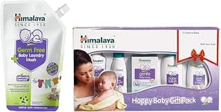 Himalaya Germ Free Baby Laundry Wash 1 L Pouch, White, (7004801) & Himalaya Baby Gift Pack Series,Pack of 1 set,white