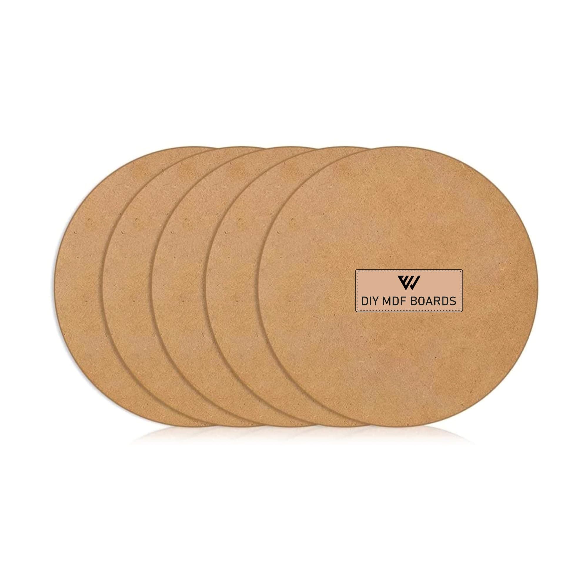 WOXOUR ENTERPRISE MDF Round Board | MDF Circle Base for Lippan Art, Resin, Mandala Painting, DIY Crafts | Smooth Pine Wood Finish (8x8 Round 6)