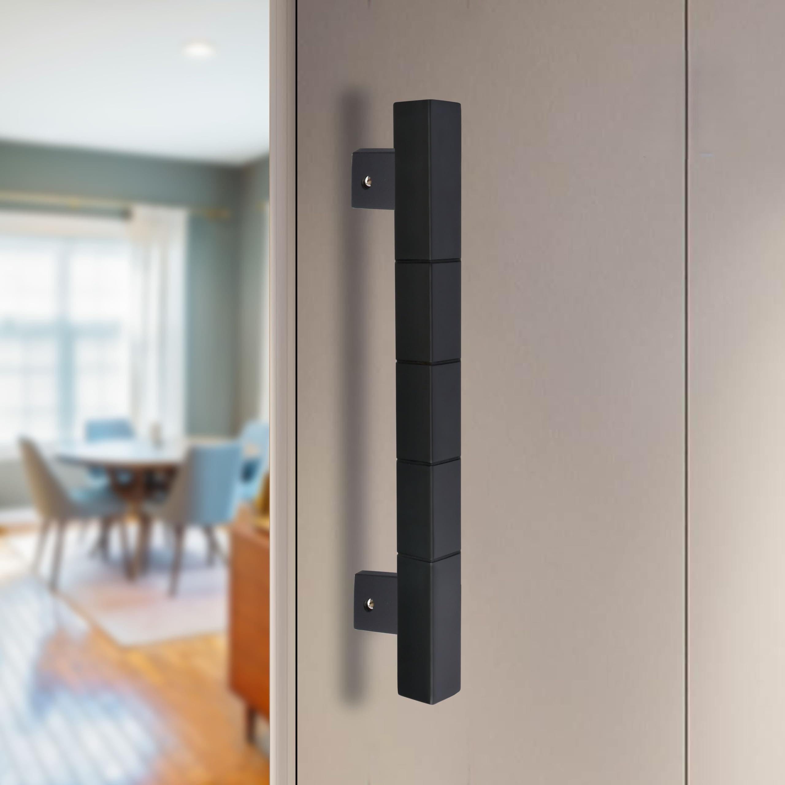 ALDEN 12 Inch Stainless Steel Door Handle/Handle for Glass and Wooden Door/Pull and Push Door Handle for Home/Office/Hotels (Black Matt Finish)(Pack of 1)