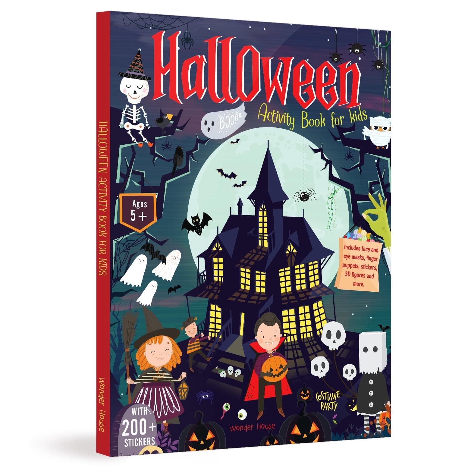 Halloween Activity Book for Kids Spooky Puzzles, Coloring & Games | Ages 4–8 | 2+ Hours of Festive Fun with Mazes, Stickers & More