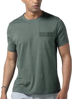 DAMENSCH Regular Fit Cotton Blend Tshirt Half Sleeve Crew Neck Comfortable Casual Lightweight Premium Vortex Elemental Breeeze Tshirts for Men Pack of 1