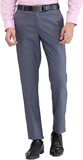 Park Avenue Men's Regular Fit Checks Pattern Poly Viscose Blend Flat Front Formal Trouser