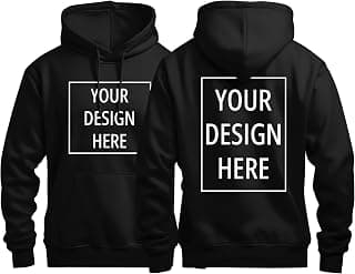 Peppyzone Customized Cotton Hoodie for Men & Women | Custom Personalised Hoodies with Logo, Photo or Text | Custom Front and Back Print Hoodie | Design Your Own Hoodies Unisex