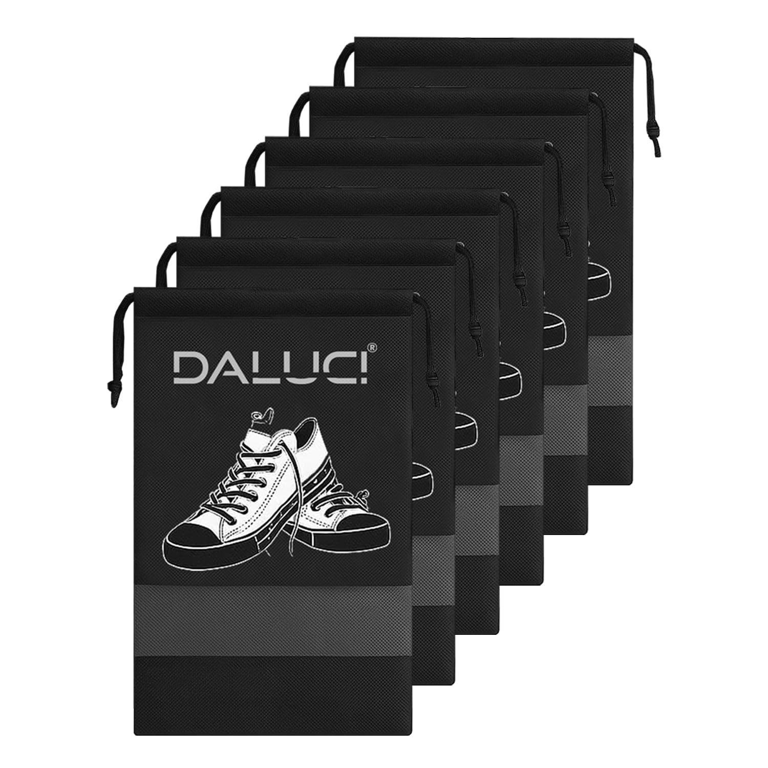 DALUCI Shoe Bag for Travel Pack of 6, Shoe Cover & Shoe Organizer, Reusable Travel Shoe Bags for Men & Women, Shoe Pouch Travel Essentials for Gym & Luggage