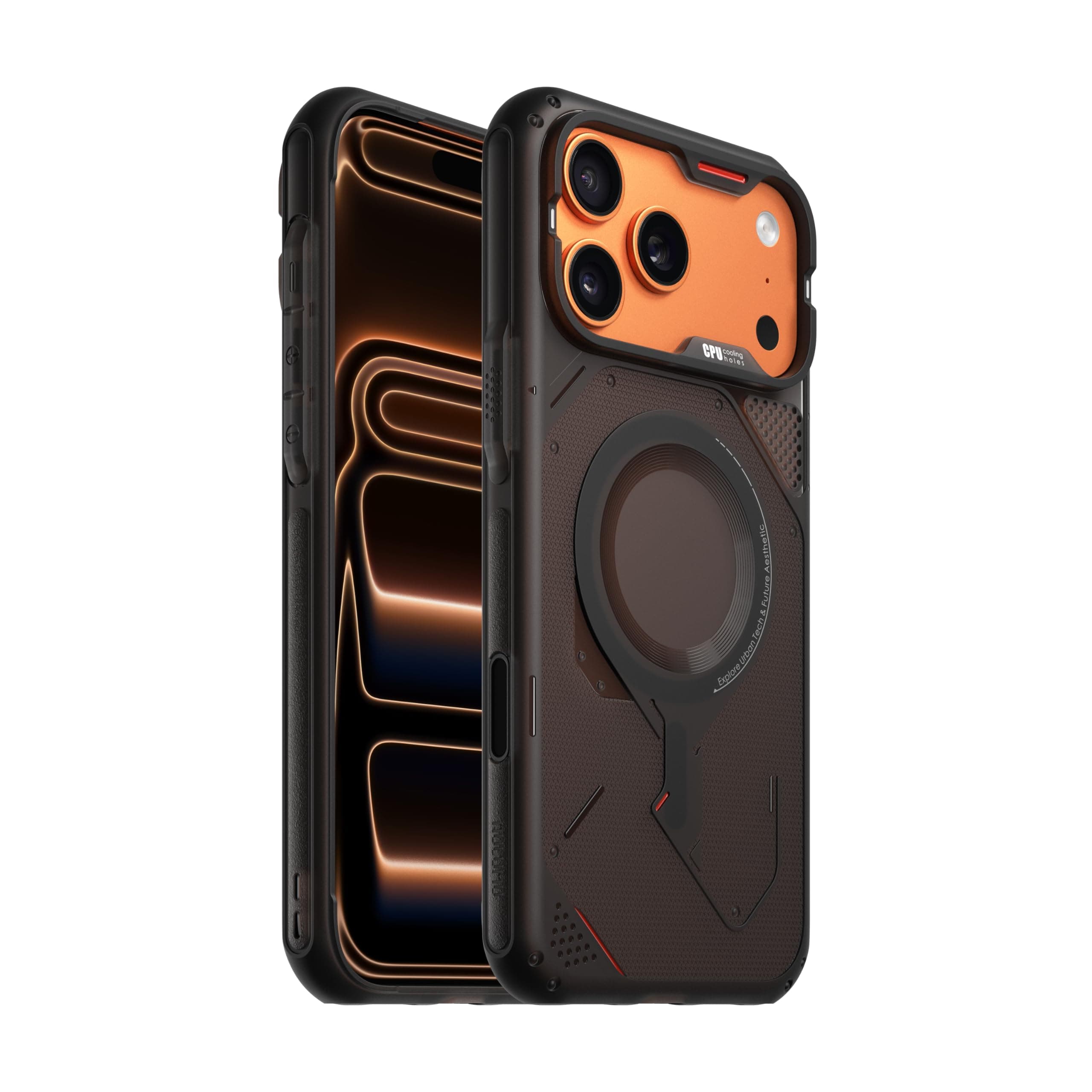 Aulumu A17 Rugged Case for iPhone 17 Pro Max | MagSafe Compatible | Integrated Drop Protection | Touch-Sensitive Buttons Thermoplastic Polyurethane | Military-Grade Outdoor Design Black